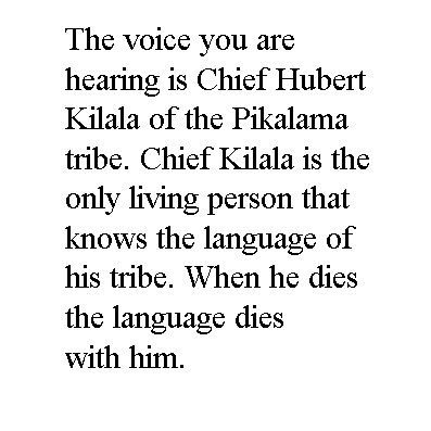 Voice of Chief Hubert Kilala - Papua New Guinea